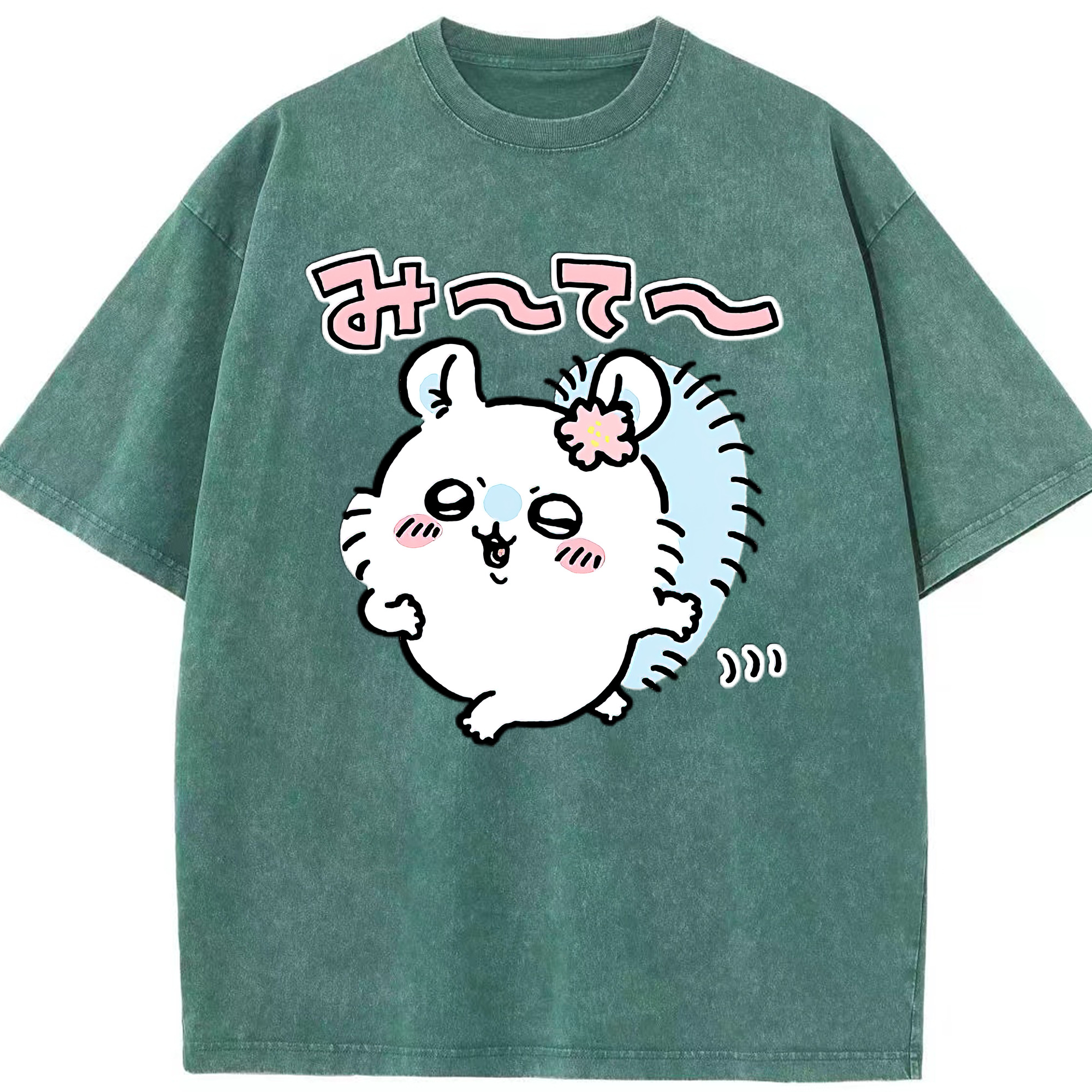 （画像用） ちいかわ モモンガ Chii-kawa Momonga 綿100% ヴィンテージ風 半袖Tシャツ（フロントプリント）